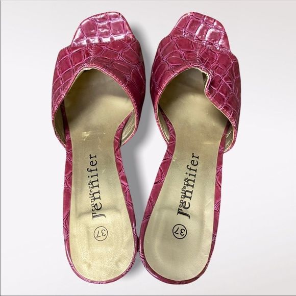 Jennifer & JENNIFER | Reptile Skin Style Square Toed Heels - Picture 6 of 10